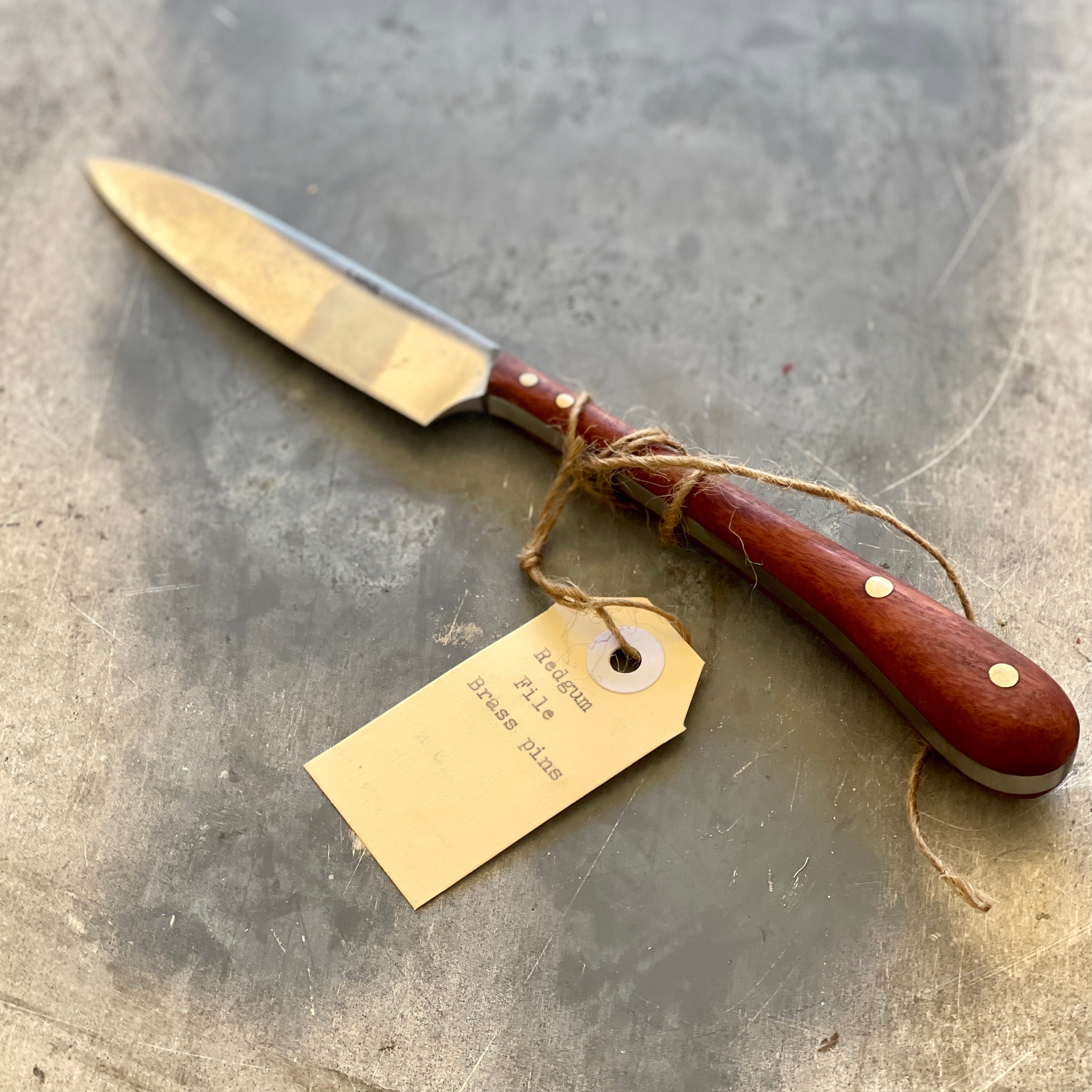 Redgum File with Brass Pins