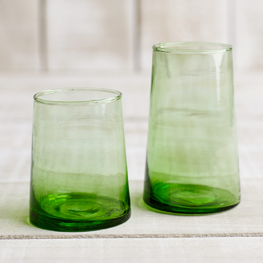 Handblown Green Glasses [Morocco]